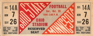 1944 Ohio State vs. Minnesota Football Ticket Art